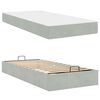vidaXL Cadre de lit avec matelas avec matelas 2 pcs Gris clair Velours