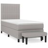 vidaXL Sommier &agrave; lattes de lit avec matelas Gris clair 100x200cm Tissu