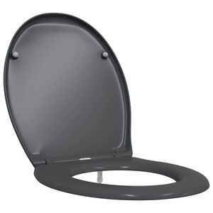 vidaXL Si&egrave;ge de toilette Anthracite 47 x 37 x 4 cm Duroplast