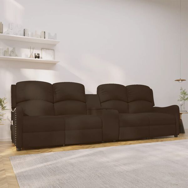 vidaXL Fauteuil inclinable porte-gobelets 4 places marron similicuir