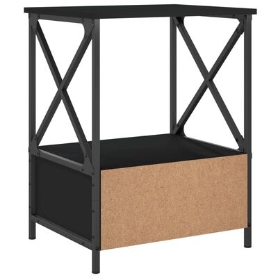 vidaXL Table de chevet noir 50x41x65 cm bois d’ingénierie