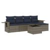vidaXL Ensemble de canap&eacute; de jardin 6 pcs avec coussins gris r&eacute;sine tress&eacute;e