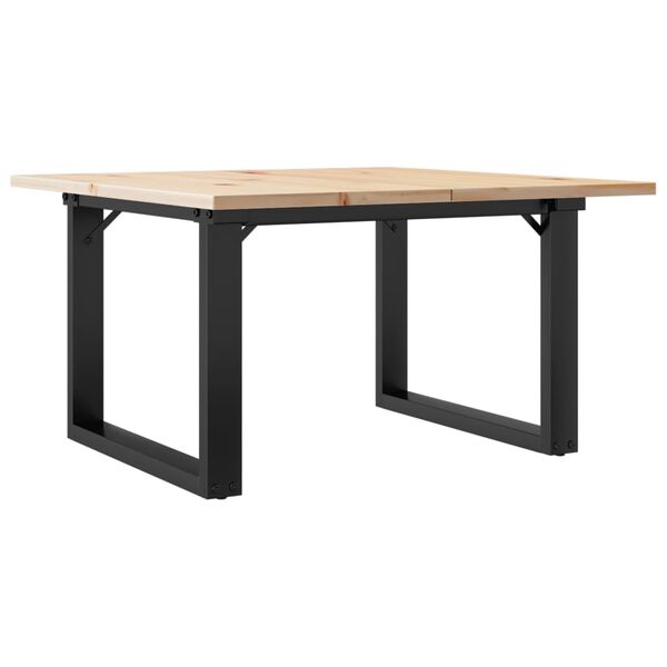 vidaXL Table basse cadre en O 60x60x40 cm bois de pin massif et acier
