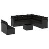 vidaXL Salon de jardin 10 pcs avec coussins noir r&eacute;sine tress&eacute;e