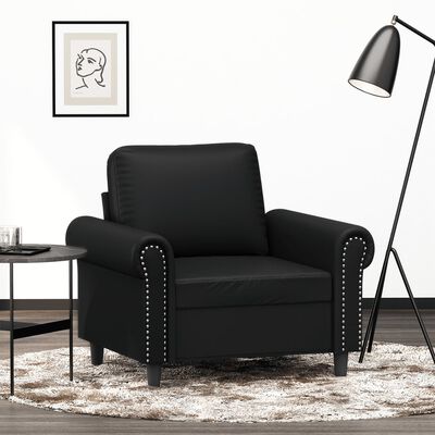 vidaXL Fauteuil Noir 60 cm Similicuir