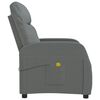 vidaXL Fauteuil de massage Gris fonc&eacute; Tissu