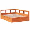 vidaXL Lit biblioth&egrave;que sans matelas cire marron 150x200 cm pin massif