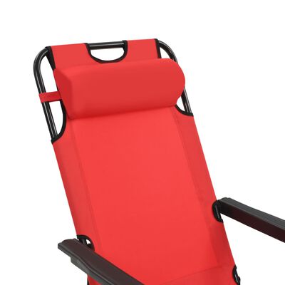 vidaXL Chaises longues pliables 2 pcs avec repose-pied Acier Rouge