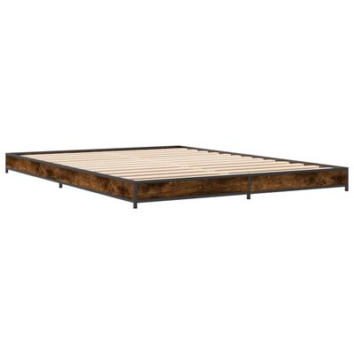 vidaXL Cadre de lit sans matelas chêne fumé 120x200 cm