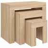 vidaXL Tables basses gigognes 3 pcs ch&ecirc;ne sonoma bois d'ing&eacute;nierie