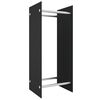 vidaXL Portant de bois de chauffage Noir 40x35x100 cm Verre tremp&eacute;