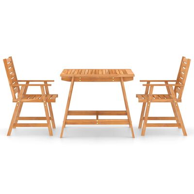 vidaXL Ensemble à manger de jardin 3 pcs Bois d'acacia solide