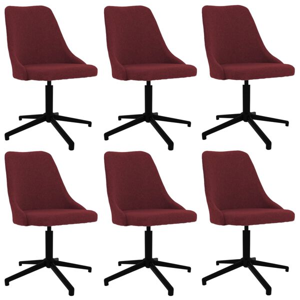 vidaXL Chaises pivotantes &agrave; manger lot de 6 rouge bordeaux tissu