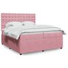 vidaXL Sommier &agrave; lattes de lit avec matelas Rose 200x200 cm Velours