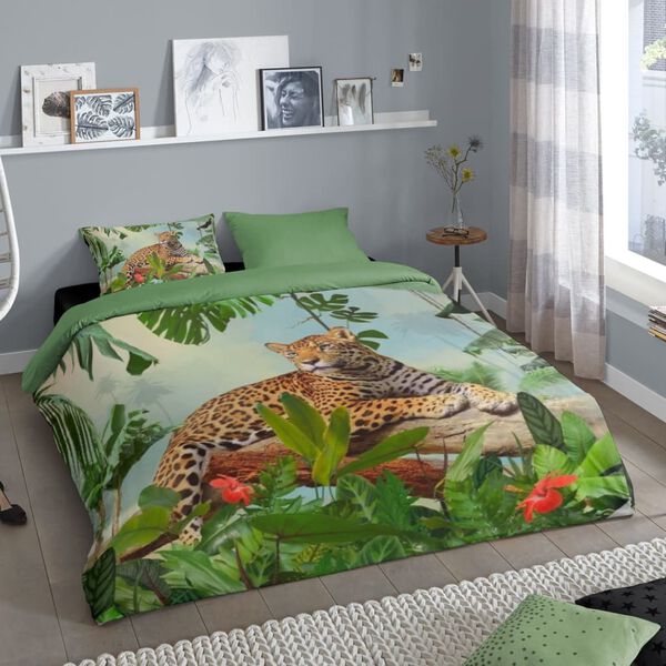 Good Morning Housse de couette JUNGLE 155x220 cm Multicolore