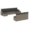 vidaXL Salon de jardin avec coussins 10 pcs gris r&eacute;sine tress&eacute;e