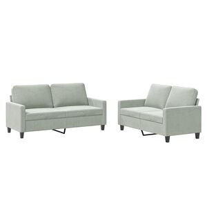 vidaXL Ensemble de canap&eacute;s 2 pcs avec coussins Gris clair Velours