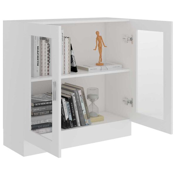 vidaXL Armoire &agrave; vitrine Blanc 82,5x30,5x80 cm Bois d'ing&eacute;nierie