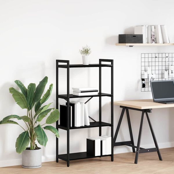 vidaXL &Eacute;tag&egrave;re Ch&ecirc;ne noir 40 x 30 x 85 cm Bois d'ing&eacute;nierie