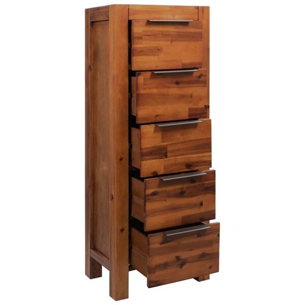 vidaXL Commode &agrave; tiroirs Bois d'acacia massif 45 x 32 x 115 cm