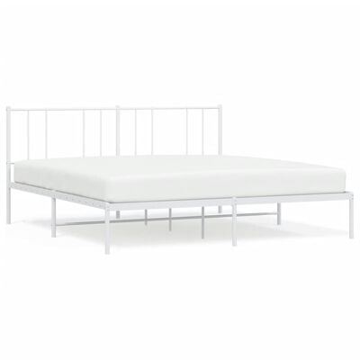 vidaXL Cadre de lit métal sans matelas et tête de lit blanc 183x213 cm