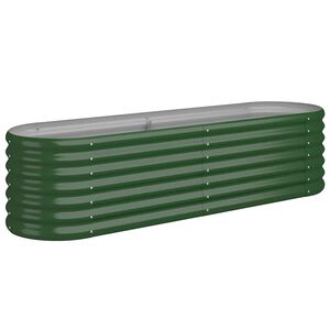 vidaXL Lit sur&eacute;lev&eacute; de jardin Acier galvanis&eacute; 152x40x36 cm Vert