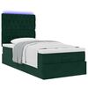 vidaXL Cadre de lit ottoman avec matelas vert fonc&eacute; 80x200 cm velours