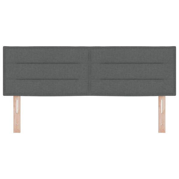 vidaXL T&ecirc;te de lit avec t&ecirc;te de lit Gris fonc&eacute; 144 cm Cuir synth&eacute;tique