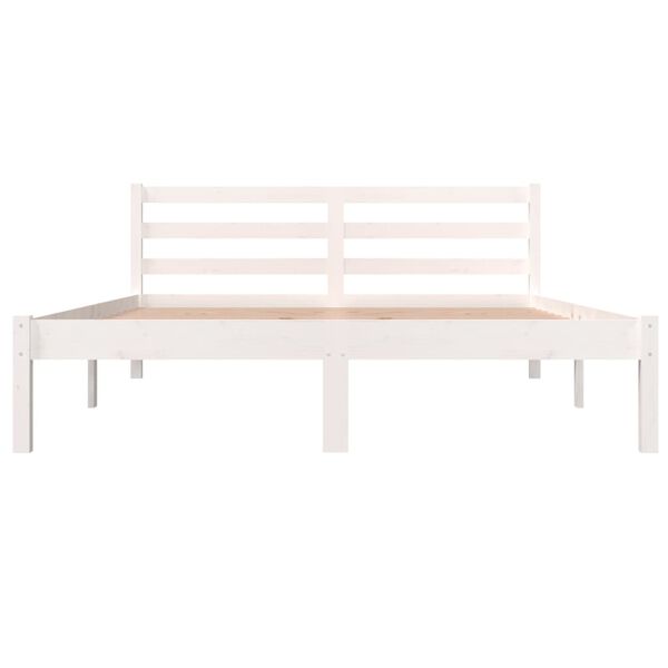 vidaXL Cadre de lit sans matelas bois de pin massif 140x190 cm blanc