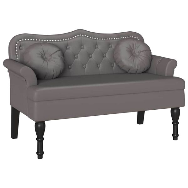 vidaXL Banc Chesterfield Gris 120,5 x 65 x 75 cm Simili cuir