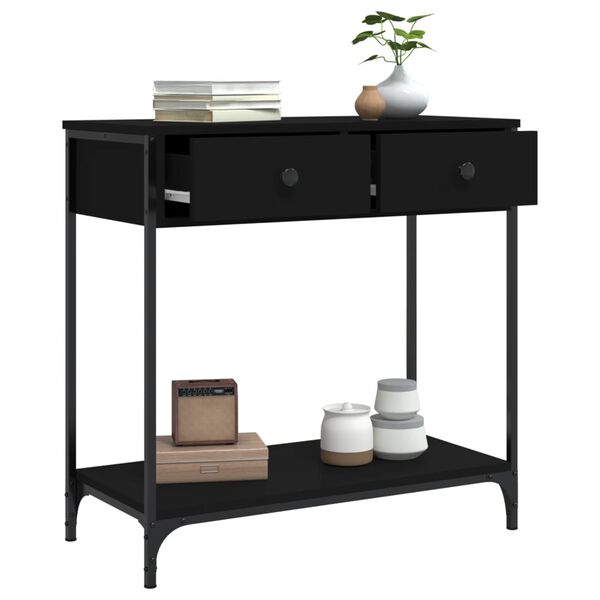 vidaXL Table console noir 75x34,5x75 cm bois d'ing&eacute;nierie