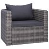 vidaXL Chaise de jardin avec coussin et oreiller R&eacute;sine tress&eacute;e Gris