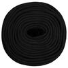vidaXL Corde de travail Noir 6 mm 100 m Polyester