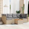 vidaXL Salon de jardin avec coussins 7pcs m&eacute;lange beige r&eacute;sine tress&eacute;e