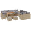 vidaXL Ensemble de canap&eacute; de jardin 14 pc Beige polyrotin