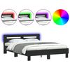 vidaXL Cadre de lit avec LED sans matelas noir 150x200 cm