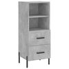 vidaXL Buffet Gris b&eacute;ton 34,5x34x90 cm Bois d'ing&eacute;nierie