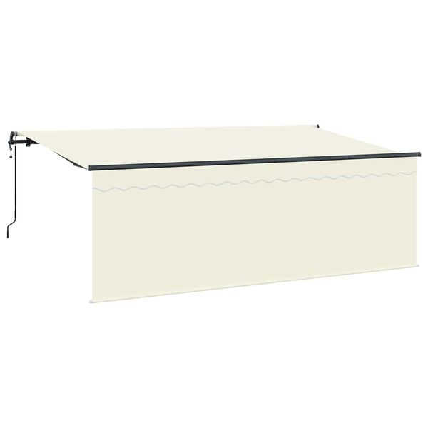 vidaXL Auvent R&eacute;tractable Cr&egrave;me 350 x 200 cm Polyester et Aluminium