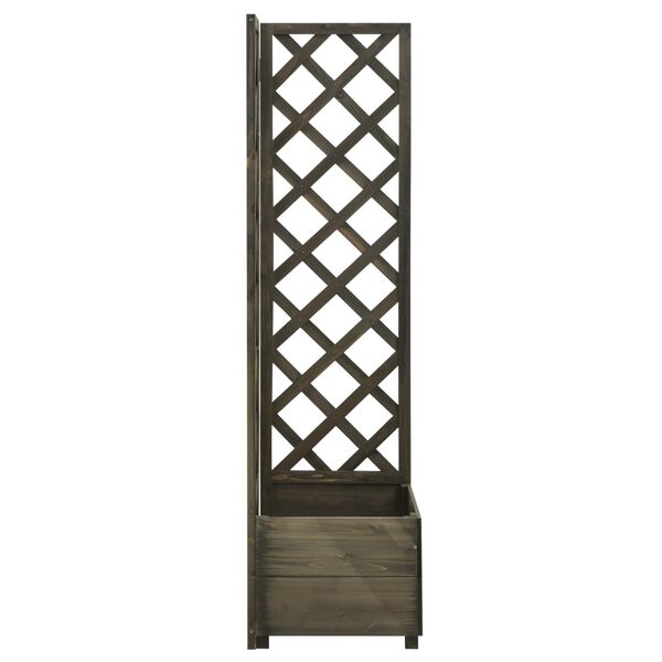 vidaXL Jardini&egrave;re d'angle en treillis Gris 40x40x150 cm Bois de sapin