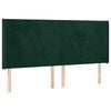 vidaXL T&ecirc;te de lit avec oreilles Vert fonc&eacute; 183x16x118/128 cm Velours