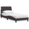vidaXL Lit avec matelas marron fonc&eacute; 90x190 cm tissu