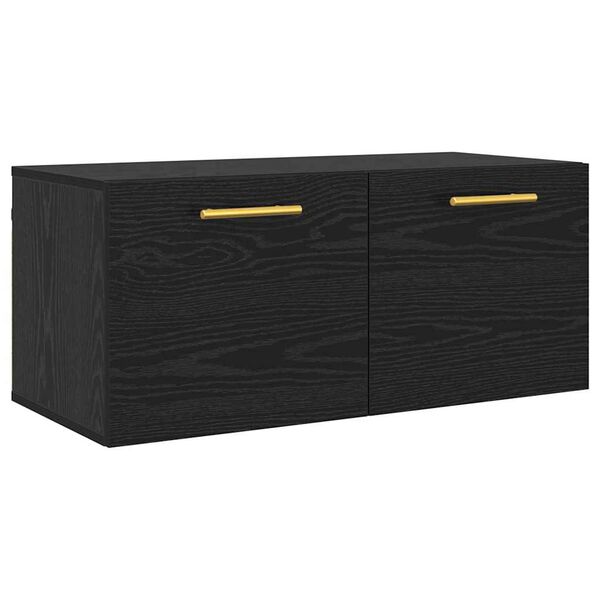 vidaXL Meuble mural Ch&ecirc;ne noir 80 x 36.5 x 35 cm Bois d'ing&eacute;nierie