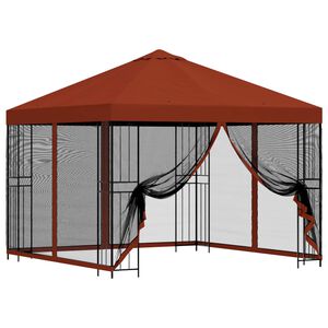 vidaXL Abri de jardin avec parois 3 x 3 m Terre cuite
