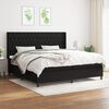 vidaXL Sommier &agrave; lattes de lit avec matelas Noir 200x200 cm Tissu