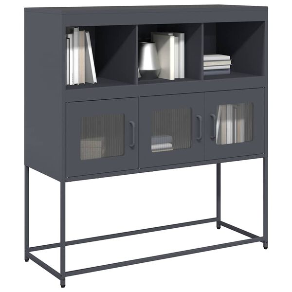 vidaXL Buffet anthracite 100,5x39x107 cm acier laminé à froid