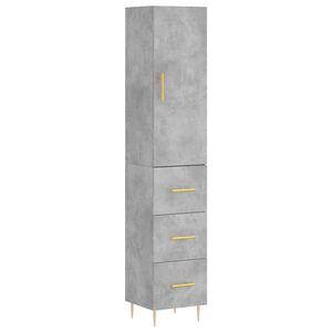 vidaXL Buffet haut Gris b&eacute;ton 34,5x34x180 cm Bois d'ing&eacute;nierie