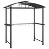 vidaXL Gazebo BBQ et &eacute;tag&egrave;res lat&eacute;rales anthracite 210x114x230cm acier