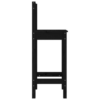 vidaXL Chaises de bar lot de 2 noir 40x41,5x112 cm bois de pin solide