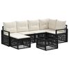 vidaXL Ensemble de canap&eacute; de jardin 7 pc Noir polyrotin