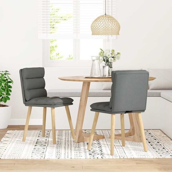 vidaXL Chaises à manger lot de 2 gris foncé tissu